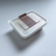 Tina Picnic 迷你半透明3格拋棄式容器 20入 + 米色感謝貼紙 20入 組合, 1套, 拋棄式容器 + 貼紙