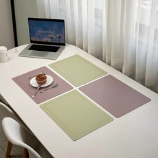 briview Linea 雙面餐墊, 4個, 淺綠色 + 薰衣草紫, 43 x 30 cm