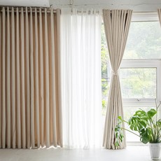 끌래망스 벨리체 암막커튼 2p + 실속 커튼봉 세트