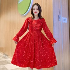 孕婦心形荷葉邊連身裙