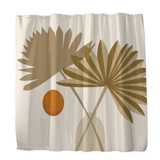 現代橙色浴簾 TYPE21 150 x 180 cm, 1個, 橘色系