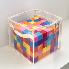벨베이비 TPU 투명 사각 장난감 정리함, 1개, 크림베이지 1개, 크림베이지