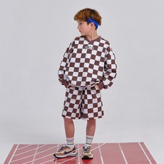 BerryCloset 男童Once格紋V領大學T + 短褲套裝