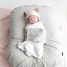 제이앤제나 역류방지 쿠션커버 + 쿠션솜 세트, 블루 젤리체크