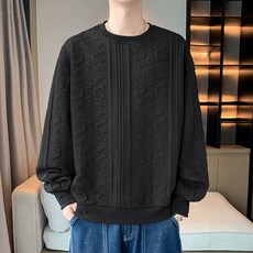 Starbean 男士壓紋圖案圓領大學T