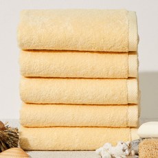 SOFT TOUCH 飯店專用40支精梳棉毛巾 150g, 5個, 黃色