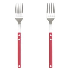 Bogen Sentier 餐具 晚餐叉 銀色, 胭脂紅色, 2個