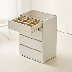 데코라인 엔터드 드레스룸 아일랜드 서랍장 550 방문설치, 화이트, 4개