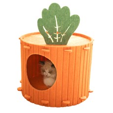 doongdoongpet 貓咪毛氈胡蘿蔔躲貓貓屋, 1個, 混合色