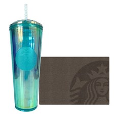 STARBUCKS 星巴克 圓頂吸管冷水杯, 藍色, 710ml