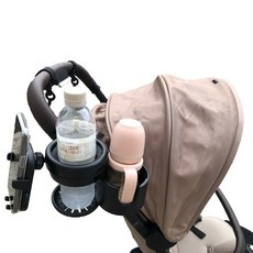 NECONECO 三合一 雙格嬰兒推車杯架 手機架, 1個, 單一顏色