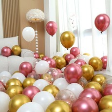 P&B UNITY 氣球 50入組 粉紅色, 1套, 09 粉色與金色亮片 4色混合