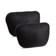 三S 汽車用麂皮絨頸枕, 黑色, 2個