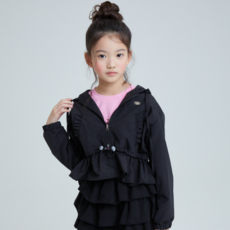 Kokoyarn 女童款女童款荷葉邊防風外套