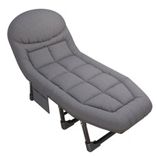 COMET 6段角度調整 免安裝 午睡折疊式特大型躺椅床, 灰色