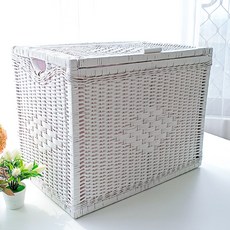 메종인다라탄샵 라탄바구니 필 수납함 중형 F104WM, 화이트, 1개