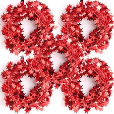 PARTYHAE 金屬線星星掛飾 7m 5入, 紅色