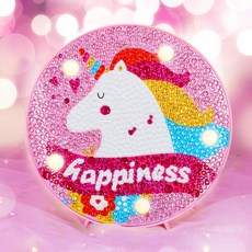 居家裝飾LED兒童寶石十字繡DIY, 10 快樂獨角獸, 1個