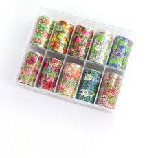 花園美甲箔紙10件組, 04, 1套