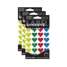 쁘띠팬시 칼라분류용 라벨스티커 HR342A, 7개입, 3개