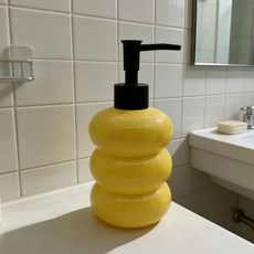 미르노아 오브제 디자인 펌프형 물비누 디스펜서 360ml MMM3481, 블랙옐로우, 1개