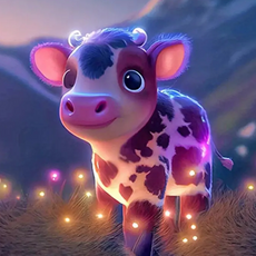 거친언니 귀여운 아기 동물 장식 보석십자수 DIY 30 x 30 cm, 아기소, 1개