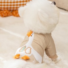 강아지 고양이 아티펫 거위 따뜻한 두다리 패딩, 브라운, 1개