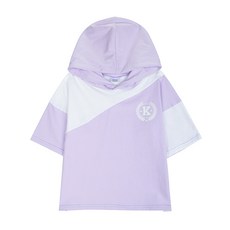 KISPO 女童薰衣草色連帽T恤