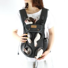 AMYLOVESPET 網眼寵物外出雙肩背帶, 灰色