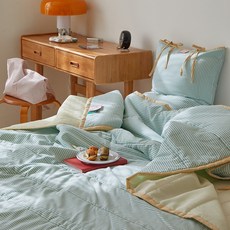 maatila Ribbon Cake系列泡泡紗雙面夏季薄被, Green Tea Cheese Sand