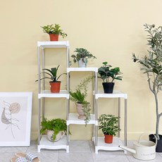 LIVING HAPPY Virtue Nine Plants 方形層架, 白色, 7層