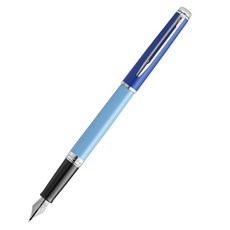 WATERMAN 威迪文 New Hemisphere彩色拼接藍色CT鋼筆, 1.2cm, 藍色