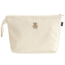 SEMOMS 刺繡泰迪熊收納包, 象牙白