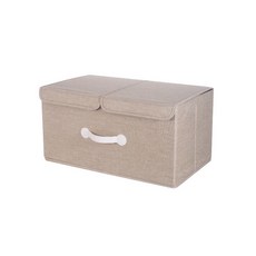 Booth Market 多用途摺疊布藝收納箱 XL, 米色, 1個