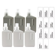 Romantic House Roa四角型洗碗精容器 2種*3入+透明貼紙 11種, 1套