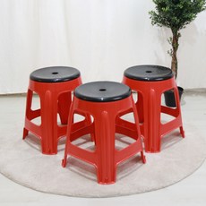 팬물산 프레스 원형 회전의자 3p, 레드