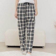 핑코코 블렌 체크 모직 9부 기모 파자마 바지 M0019