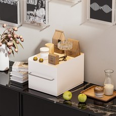 21C Trend Millio 低噪音可堆疊式抽屜型防滑多用途鐵製收納箱, 白色, 1個