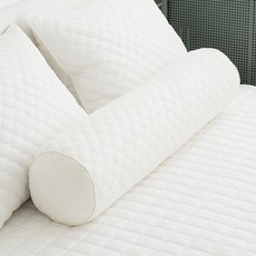 아이닉스 순면100 롱 원형 누빔 바디필로우커버 솜포함, 아이보리