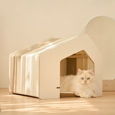 duit 寵物玩樂原木小屋, 1個, 咖啡色 + 淺棕色 + 白色