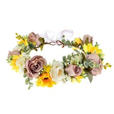 Min Sung Company手工海邊花朵花冠, 1個, 淺紫色