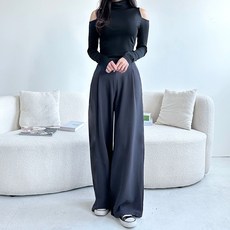 jalbba jean 女款 長版/短版 兩種褲長 易思細褶鬆緊帶寬版彈力西裝褲