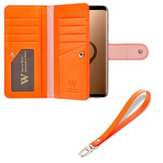 Wcase 皮革卡夾錢包手機殼+掛繩