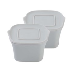 mommy's table 副食品矽膠保鮮盒, 淺灰色, 2個