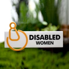 Garden in the City 壓克力女性無障礙廁所標示牌 立體型 W-7, 白色