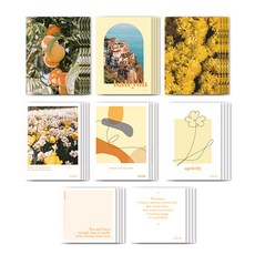 pawpaw paper 文青風居家佈置明信片組, 黃色, 4套