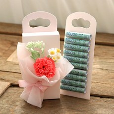 센트바스켓 조화 가든 한송이 비누꽃 쁘띠 용돈 선물박스, 베리핑크, 1개