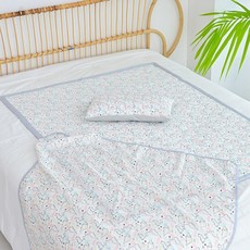 아띠블랑 인견 아기 베개커버 2p + 속통 + 블랭킷 + 패드 세트, 디노포레스트
