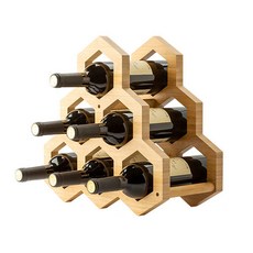 Steadyral高級木質六角酒瓶架 6格, 單色, 1個