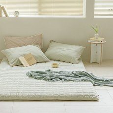 ARPEGGIO BASIC 韓國製造 NEW MAIDEN 8色高密度60支純棉絎縫床墊套, 松木綠